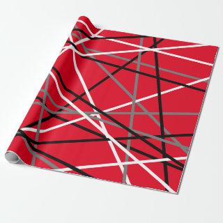 Cool Striped Guitar Red Gray White Black