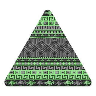 Cool summer trendy neon green grey black Aztec Triangle Sticker