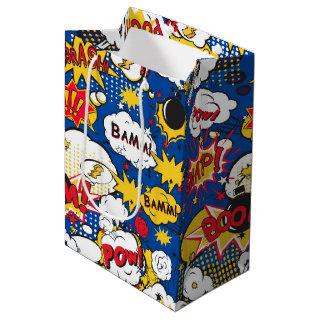 cool super hero word art tiled pattern  medium gift bag