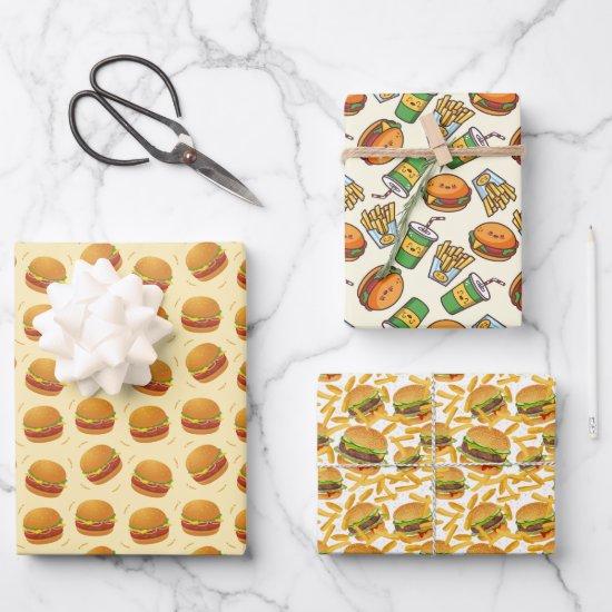 cool  tiled burgers fries party pattern  sheets