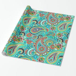 Cool Tones Colorful Retro Paisley