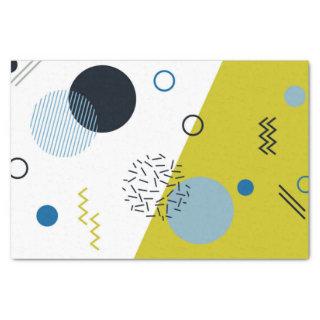 Cool, trendy, modern, Memphis green blue geometric Tissue Paper