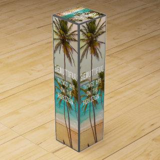 Cool Tropical Hawaiian Beach Palm Trees Wine Box