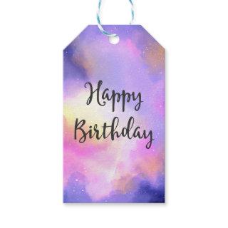Cool Watercolor Design - Surreal Clouds Birthday Gift Tags