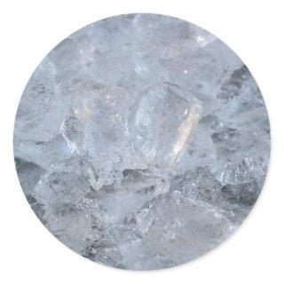 Cooling Ice Cube Texture Image Classic Round Sticker
