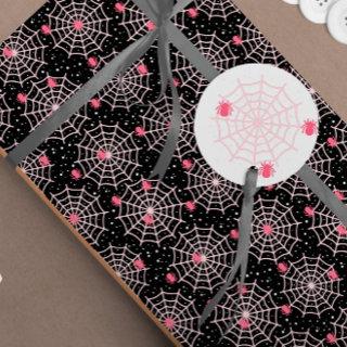 Coordinating Halloween Pink Spider and Web Tag