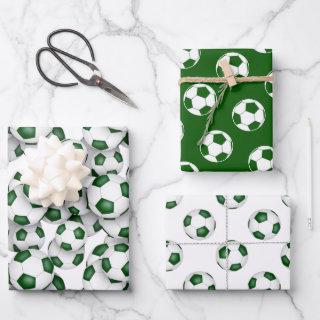 coordinating patterns set green soccer balls  sheets
