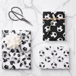 coordinating set black white soccer balls patterns  sheets