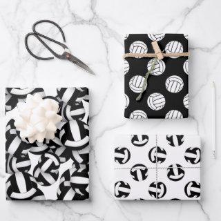 coordinating set black white volleyballs patterns  sheets