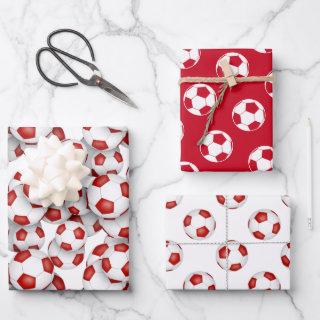 coordinating sports patterned set red soccer balls  sheets