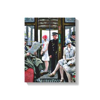 Copenhagen Tram, famous painting, Canvas Print