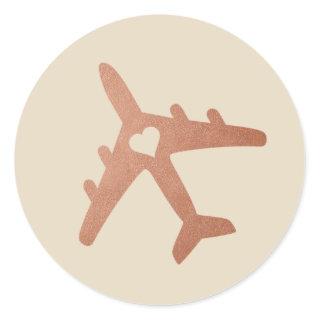 Copper Airplane Favor Label - U PICK COLOR