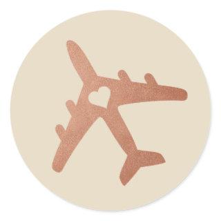 Copper Airplane Favor Label - U PICK COLOR