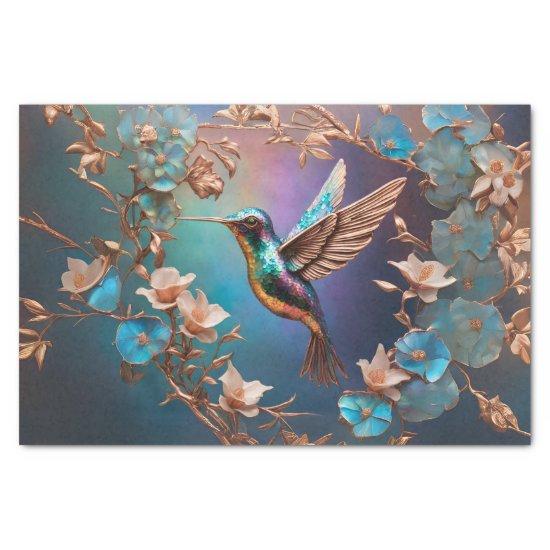 Copper and Abalone Hummingbird l Decoupage Tissue Tissue Paper
