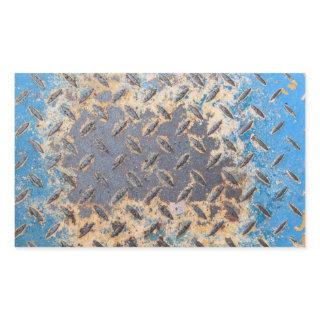 Copper Blue Grunge Old Metal Corrosion Rectangular Sticker