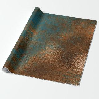 Copper Blue Patina Metallic Grill Urban Abstract