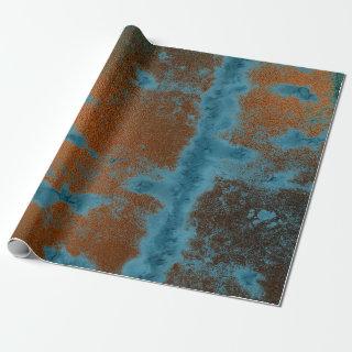 Copper Blue Patina Metallic Grungy Urban Abstract