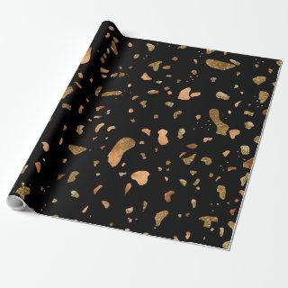 Copper Gold on Black Terrazzo Stone