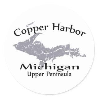 Copper Harbor Michigan Map Design Sticker
