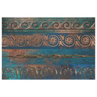 Copper Patina and Turquoise Grecian Metallic Tissue Paper