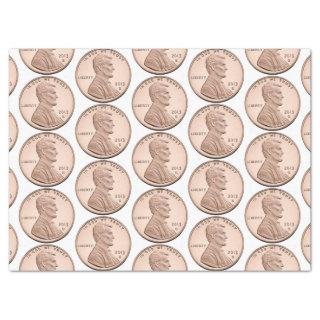 Copper Pennies Money Array Tissue Paper