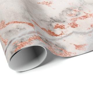 Copper Rose Gray Strokes Carrara Marble Stone