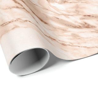 Copper Rose White Coral Blush Carrara Marble Stone