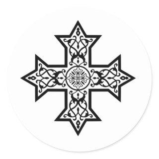 Coptic Cross Classic Round Sticker