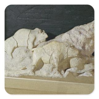 Copy of sculpture of bisons, Le Square Sticker