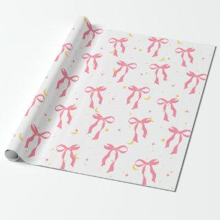 coquette balletcore pink seamless pattern bows