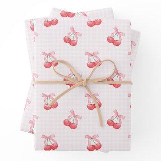 Coquette Cherries Bow Pattern   Sheets