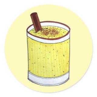 Coquito Puerto Rican Eggnog Rum Christmas Drink Classic Round Sticker