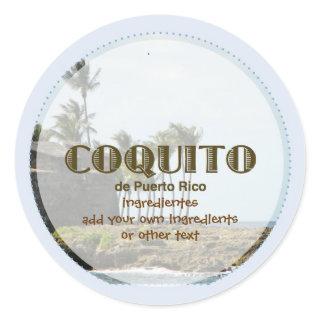 Coquito Puertorriqueno Blue Classic Round Sticker
