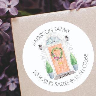 Coral Door | New Home Address Label Sticker