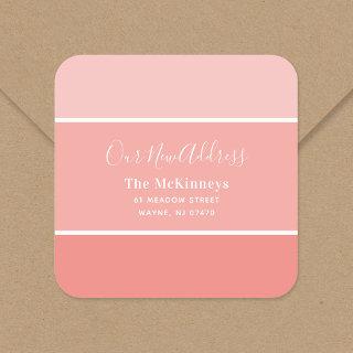 Coral Paint Swatch New Address Square Sticker