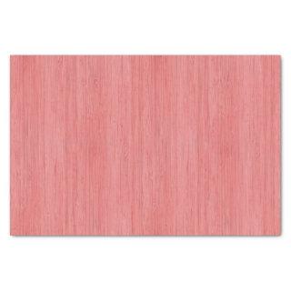 Coral Pink Bamboo Wood Grain Look Tissue Paper