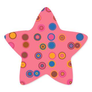 Coral Pink bubblegum geometric circle pattern Star Sticker