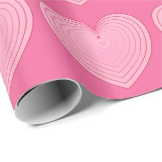 Coral pink hearts on a deep pink background
