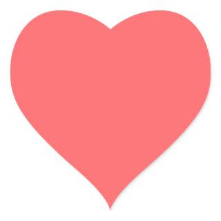 Coral Pink  (solid color)  Heart Sticker