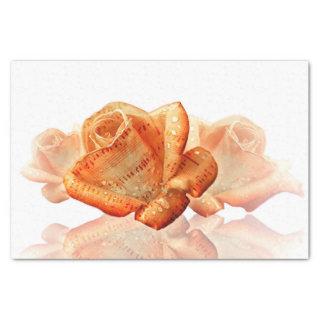 Coral Rose Blossom with Sheet Music