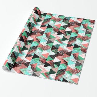 Coral Teal Memphis Style Triangles