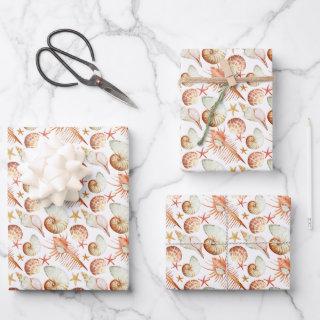 Coral With Shells & Crabs Pattern  Sheets