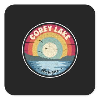 Corey Lake Michigan Colorful Scene Square Sticker