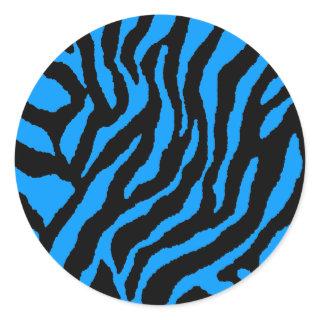 COREY TIGER 1980's RETRO TIGER STRIPES BLUE Classic Round Sticker