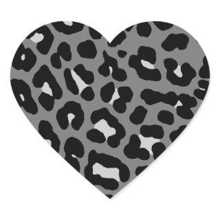 Corey Tiger 80s Leopard Spots (Gray) Heart Sticker