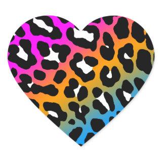 Corey Tiger 80s Leopard Spots (Multicolor) Heart Sticker
