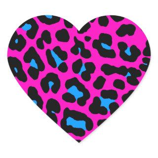 Corey Tiger 80s Leopard Spots (Pink) Heart Sticker