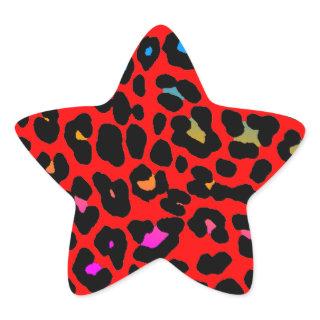 Corey Tiger 80s Leopard Spots (Red) Star Sticker