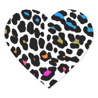 Corey Tiger 80s Leopard Spots (White) Heart Sticker