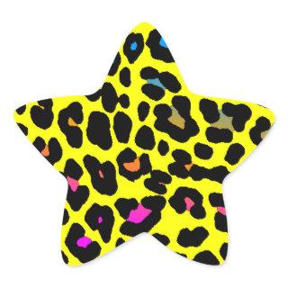 Corey Tiger 80s Leopard Spots (Yellow) Star Sticker